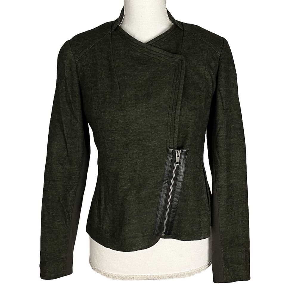 COLDWATER CREEK  WOMEN'S GREEN‎ MOTO STYLE JACKET SIZE P6
